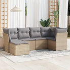 Loungebank voor tuin met beige materiaal en gepoedercoat staal - Beige en grijs / Zonder tafel - Tuinsets