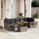 Loungebank voor tuin met beige materiaal en gepoedercoat staal - Grijs / zonder opbergruimte - Tuinsets