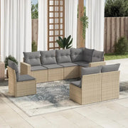 Loungebank voor tuin met gepoedercoat staal en beige materiaal - Tuinsets