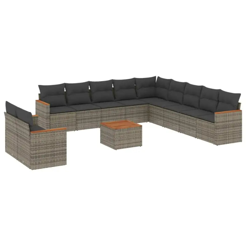 Loungebank voor tuin met grijs materiaal en gepoedercoat staal - Tuinsets