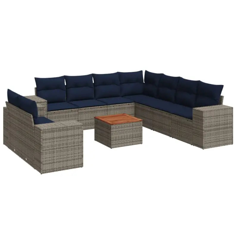 Loungebank voor tuin met grijs materiaal en gepoedercoat staal - Tuinsets