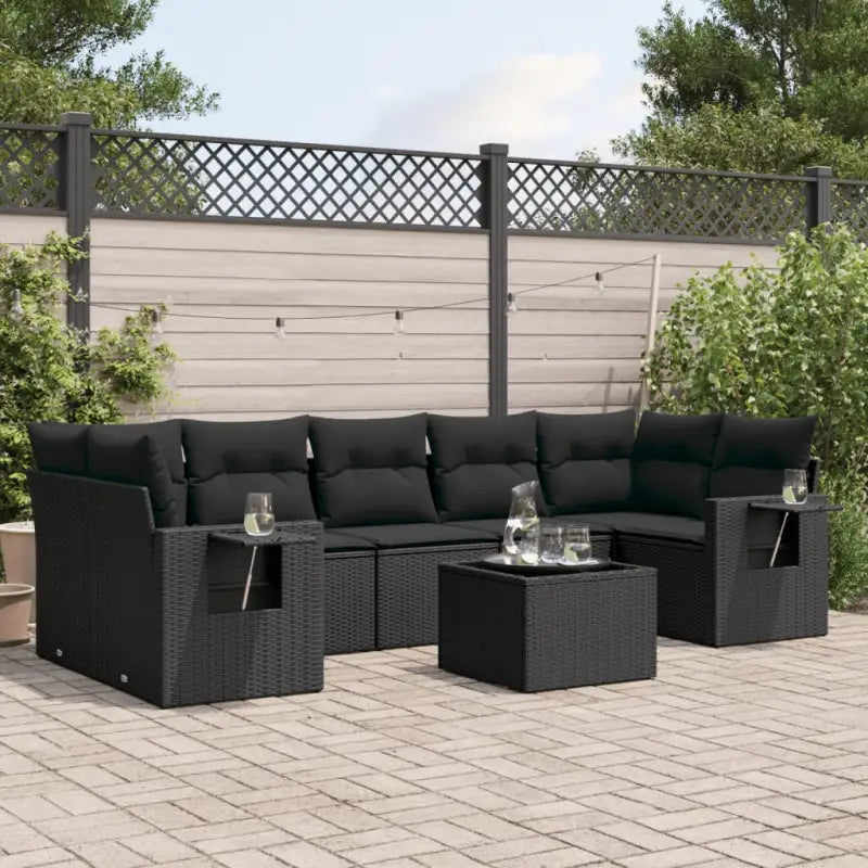Loungebank voor tuin met waterdichte tas en beige materiaal - Zwart - Tuinsets
