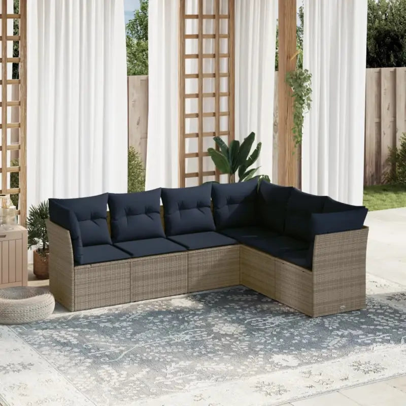 Loungebank voor tuin met waterdichte tas en poly rattan afmetingen - Grijs / Zonder tafel - Tuinsets