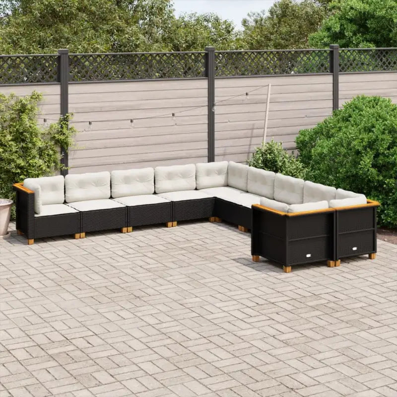 Loungebank voor tuin met zwarte gepoedercoate stalen afwerking - Zwart / Zonder tafel / Dichtgeweven - Tuinsets
