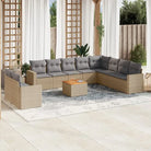 Loungebank voor tuin of terras in gemengd beige materiaal - beige mix en lichtgrijs - Tuinsets