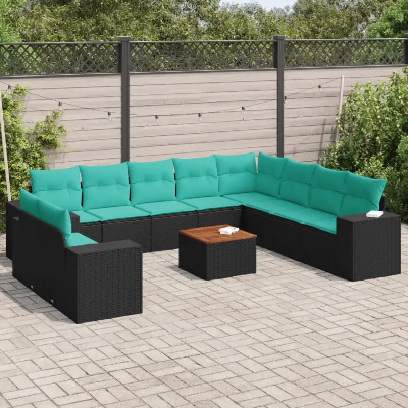 Loungebank voor tuin of terras in grijs materiaal en gepoedercoat staal - Zwart en blauw - Tuinsets