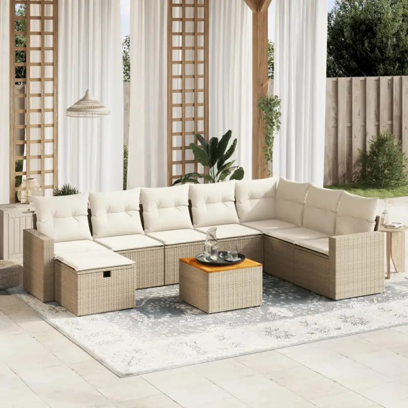 Loungebank voor tuin of terras met grijs materiaal en gepoedercoat staal - beige en crèmekleurig / zonder opbergruimte