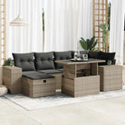 Loungebank voor tuin of terras met grijs materiaal en gepoedercoat staal - Grijs / met opbergruimte - Tuinsets