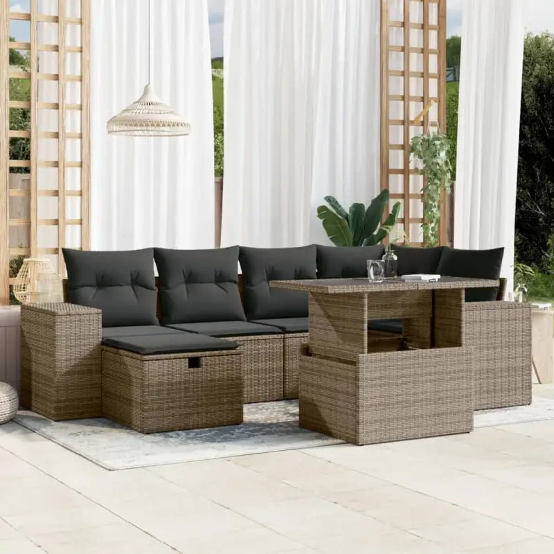 Loungebank voor tuin of terras met grijs materiaal en gepoedercoat staal - Tuinsets