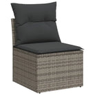 Loungebank voor tuin of terras met grijs materiaal en gepoedercoat staal - Tuinsets