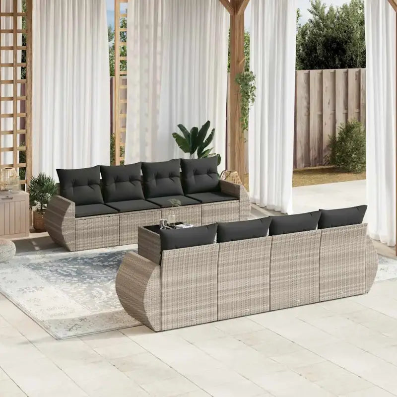 Loungebank voor tuin of terras met waterdichte tas en beige materiaal - Lichtgrijs - Tuinsets
