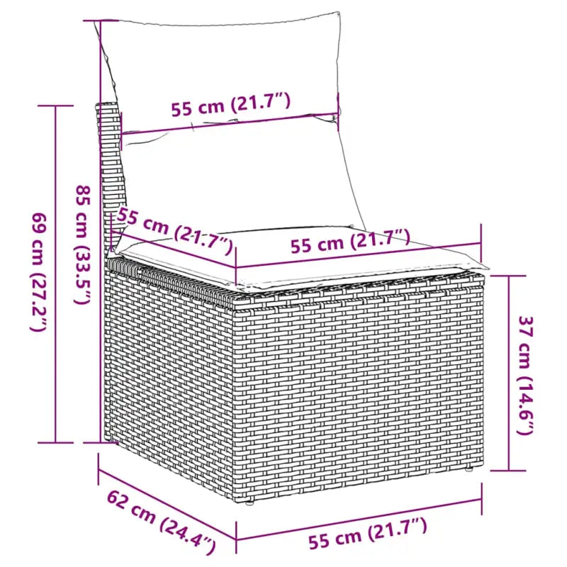 Loungebank voor tuin of terras met waterdichte tas en grijs materiaal - Tuinsets