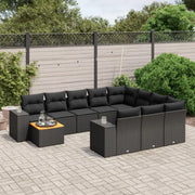 Loungebank voor tuin of terras met zwart materiaal en gepoedercoat staal - Tuinsets