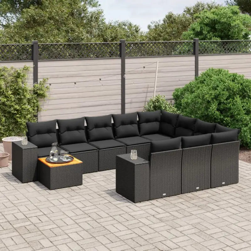 Loungebank voor tuin of terras met zwart materiaal en gepoedercoat staal - Tuinsets