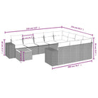 Loungebank voor tuin of terras met zwart materiaal en gepoedercoat staal - Tuinsets