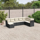 Loungebank voor tuin Terras met zwart gepoedercoat staal afmetingen - Zwart en crème / zonder opbergruimte - Tuinsets