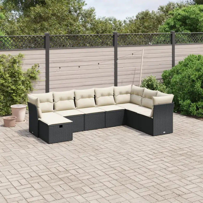 Loungebank voor tuin Terras met zwart gepoedercoat staal afmetingen - Zwart en crème / zonder opbergruimte - Tuinsets