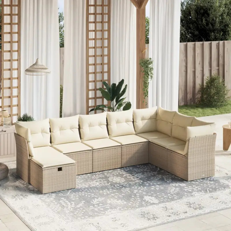 Loungebank voor tuin Terras met zwart gepoedercoat staal afmetingen - beige en crèmekleurig / zonder opbergruimte