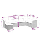 Loungebank voor tuin Terras met zwart gepoedercoat staal afmetingen - Tuinsets