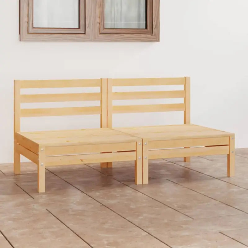 Loungebanken 2-zitsbank van massief grenenhout voor ontspanning - Bruin / 1 - Loungebanken