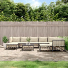 Loungebanken in poly rattan en antraciet materiaal voor buiten - 10 / Beige - Loungebanken