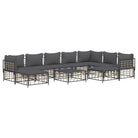 Loungebanken in poly rattan en antraciet materiaal voor buiten - Loungebanken