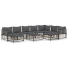 Loungebanken in poly rattan en antraciet materiaal voor buiten - Loungebanken