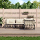 Loungebanken in poly rattan met antraciet materiaal en gepoedercoat staal - Loungebanken
