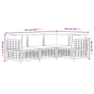 Loungebanken in poly rattan met antraciet materiaal en gepoedercoat staal - Loungebanken