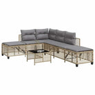 Loungebanken in zwart materiaal met gepoedercoat staal afmetingen - Gemengd beige / 1 - Loungebanken