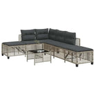 Loungebanken in zwart materiaal met gepoedercoat staal afmetingen - Lichtgrijs / 1 - Loungebanken