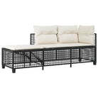 Loungebanken in zwart materiaal met gepoedercoat staal afmetingen - Loungebanken