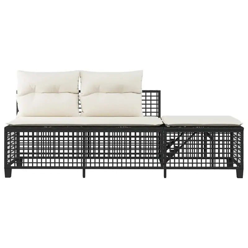 Loungebanken in zwart materiaal met gepoedercoat staal afmetingen - Loungebanken