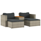 Loungebanken met grijs materiaal en gepoedercoat staal voor buiten - Loungebanken