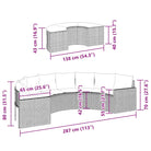 Loungebanken met poly rattan en gepoedercoat staal totale afmetingen - Loungebanken