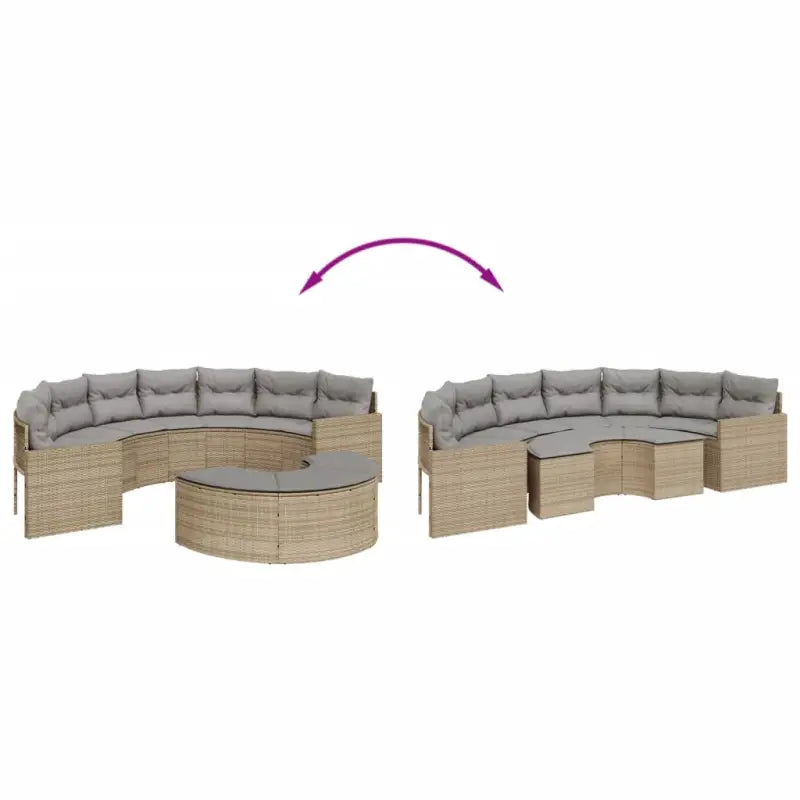Loungebanken met poly rattan en gepoedercoat staal totale afmetingen - Loungebanken