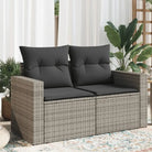 Loungebanken met poly rattan en waterdichte zak voor comfortabele zitervaring - Grijs / 1 / met opbergruimte