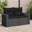 Loungebanken met poly rattan en waterdichte zak voor comfortabele zitervaring - Zwart / 1 / met opbergruimte