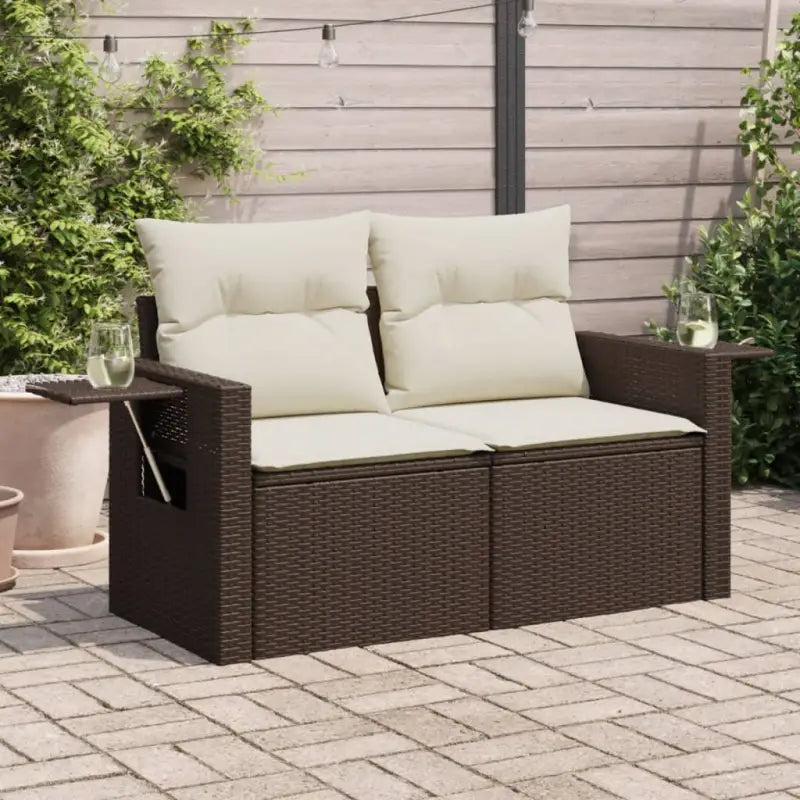Loungebanken met poly rattan voor een comfortabele zitervaring buiten - Bruin / 1 / met opbergruimte - Loungebanken
