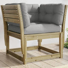 Loungebanken van massief grenenhout met gelat ontwerp voor tuin en terras - Naturel geïmpregneerd / met kussens / 1