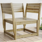 Loungebanken van massief grenenhout met gelat ontwerp voor tuin en terras - Naturel geïmpregneerd / zonder kussens / 1