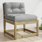 Loungebanken van massief grenenhout met modulair ontwerp voor tuin en terras - Naturel geïmpregneerd / met kussens / 1