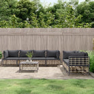 Loungebanken van poly rattan in antraciet materiaal met textileen afmetingen - 1 / Donkergrijs / 4x hoek + 3x midden