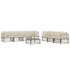 Loungebanken van poly rattan in antraciet materiaal met textileen afmetingen - Loungebanken