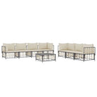 Loungebanken van poly rattan in antraciet materiaal met textileen afmetingen - Loungebanken