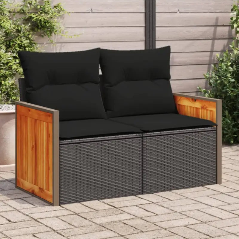 Loungebanken van poly rattan voor een comfortabele zitervaring met wasbare hoes - Zwart / 1 / zonder opbergruimte