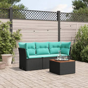 Loungebanks voor tuin met gepoedercoat staal en poly rattan - Tuinsets