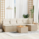 Loungebankset van beige materiaal met gepoedercoat staal afmetingen - beige en crèmekleurig - Tuinsets