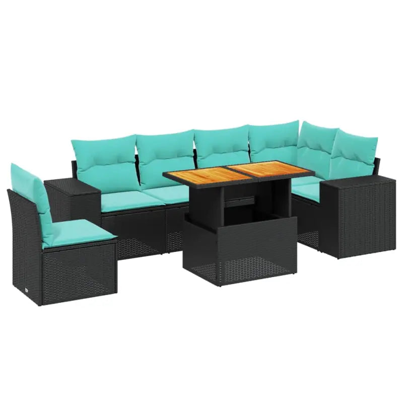 Loungeetset in zwart materiaal met gepoedercoat staal en perfecte afmetingen - Tuinsets