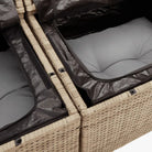 Loungeset in gemengd beige materiaal met waterdichte tas - Tuinsets